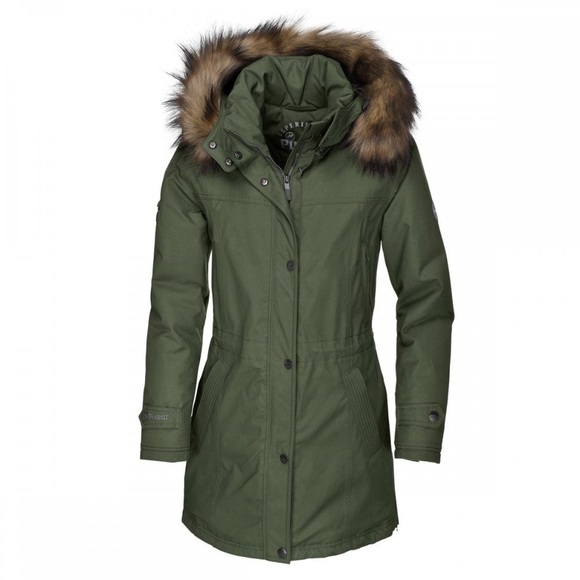 Pikeur Omira Green Waterproof Parka size: EU 42/USA10 like new - Picture 1 of 7